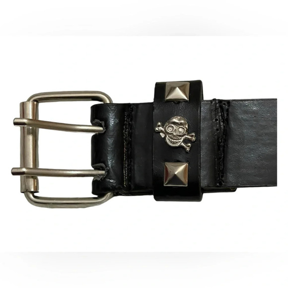 Skull Studded Men’s‎ Belt Sz 38x40 - Picture 4 of 9
